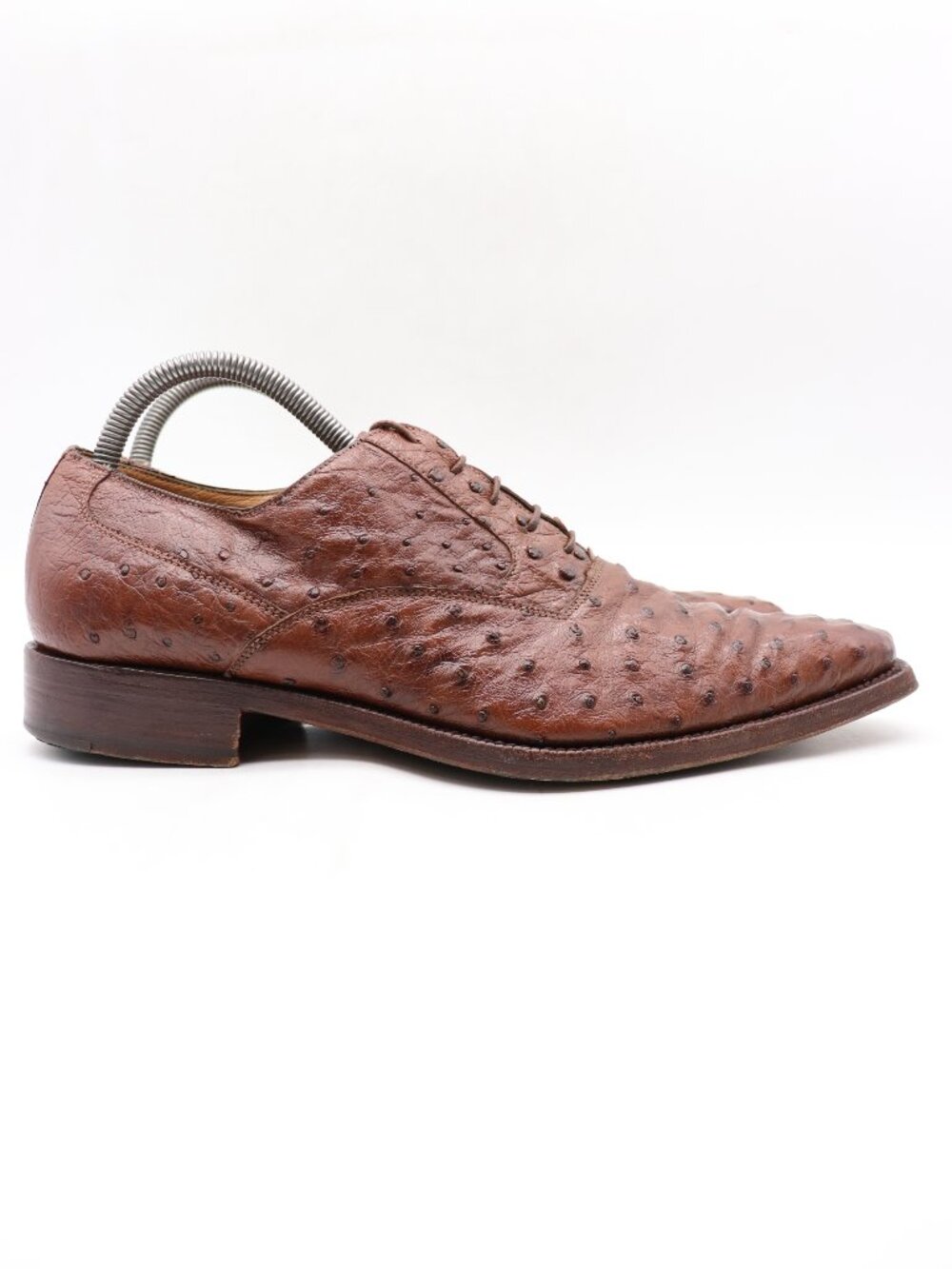 Romano Martegani Men's Size 8.5 Brown Ostrich Leather Oxford Dress Shoes Lace Up